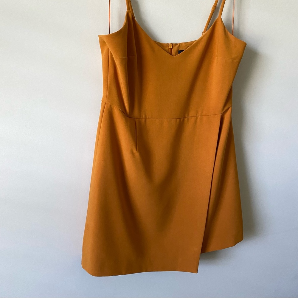French Connection Whisper Sleeveless Envelope Skirt Dress Golden size 10 - Picture 3 of 15